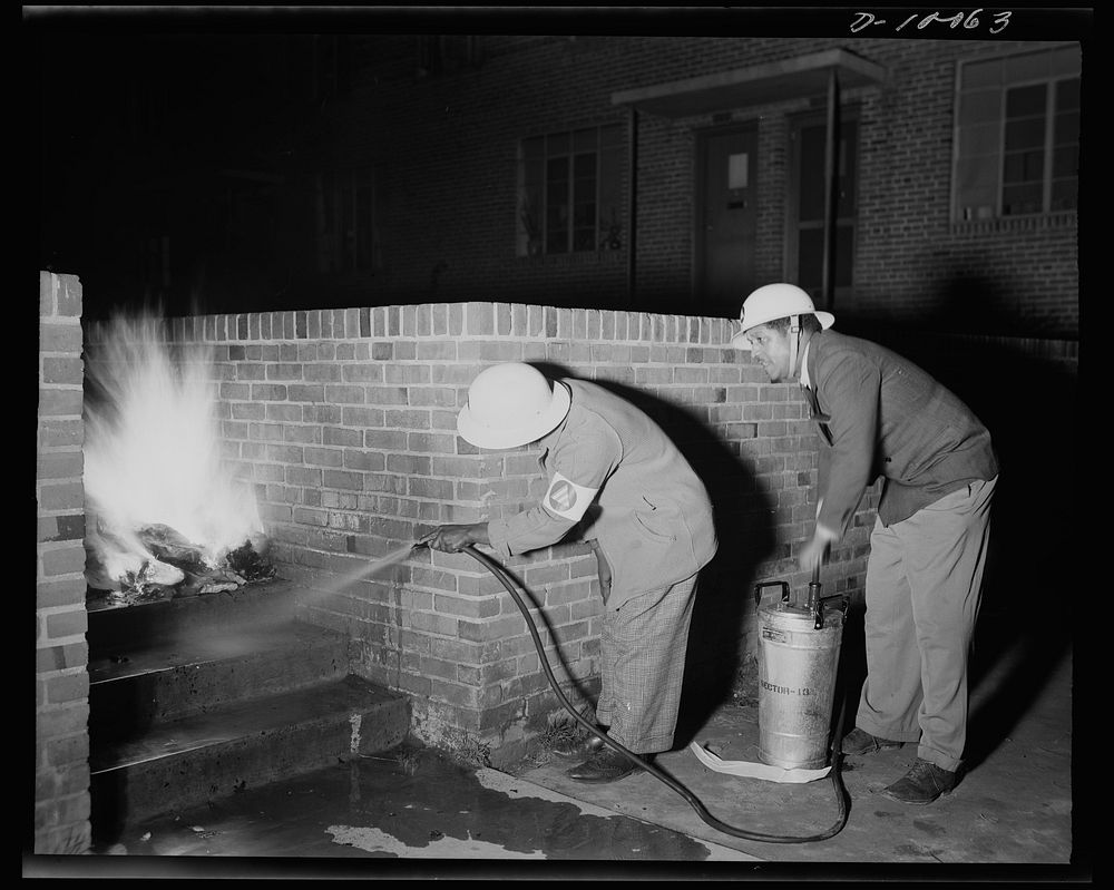 Office of Civilian Defense workers help protect nation's capital. Ever on the alert during patrol, the air raid warden is…