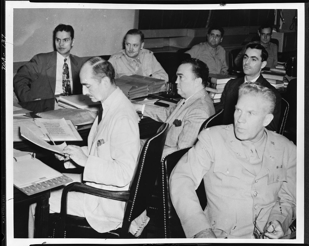 Nazi saboteur trial, Washington, D.C. At hand for the opening of the third day's proceedings of the saboteur trial held…