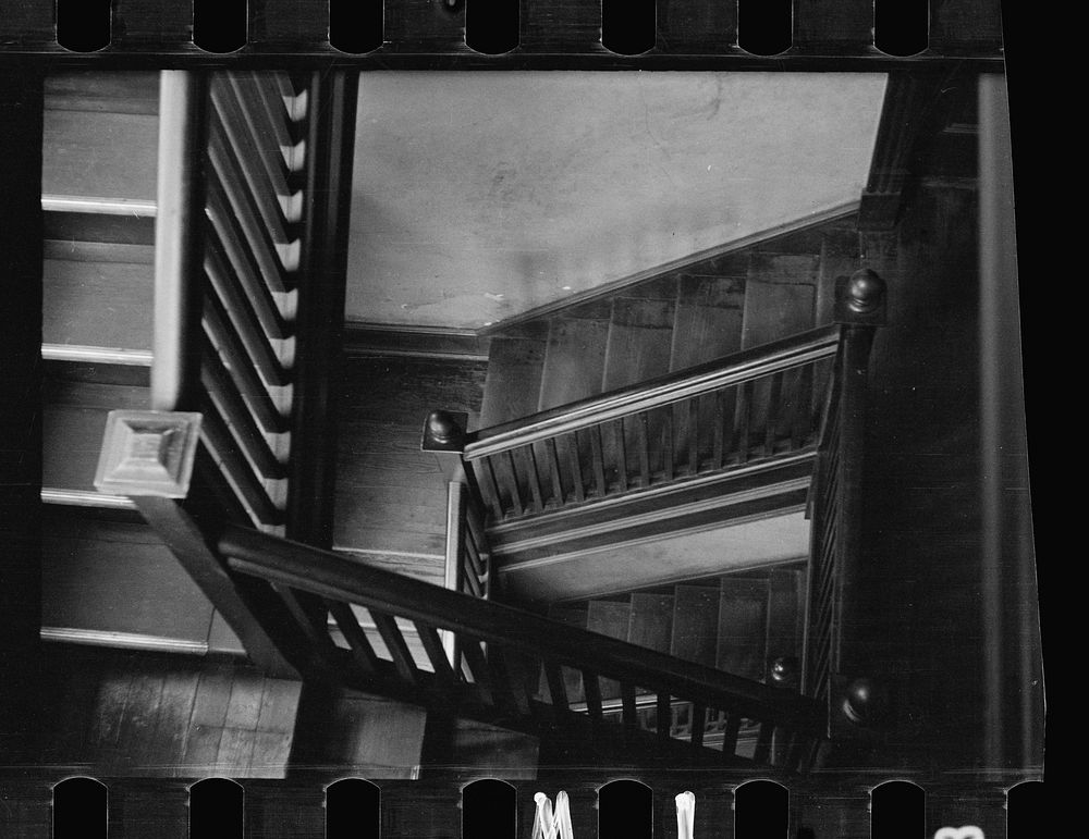 Stairway in rooming house, Washington, D.C.. Sourced from the Library of Congress.