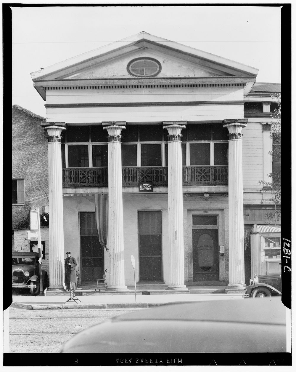 New Orleans Greek revival architecture. Louisiana. Sourced from the Library of Congress.