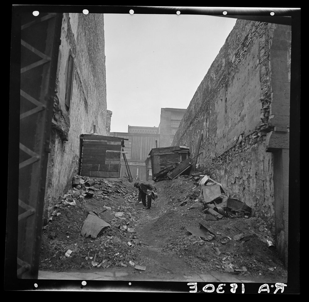 A hobo "jungle" along riverfront. Saint Louis, Missouri. Sourced from the Library of Congress.