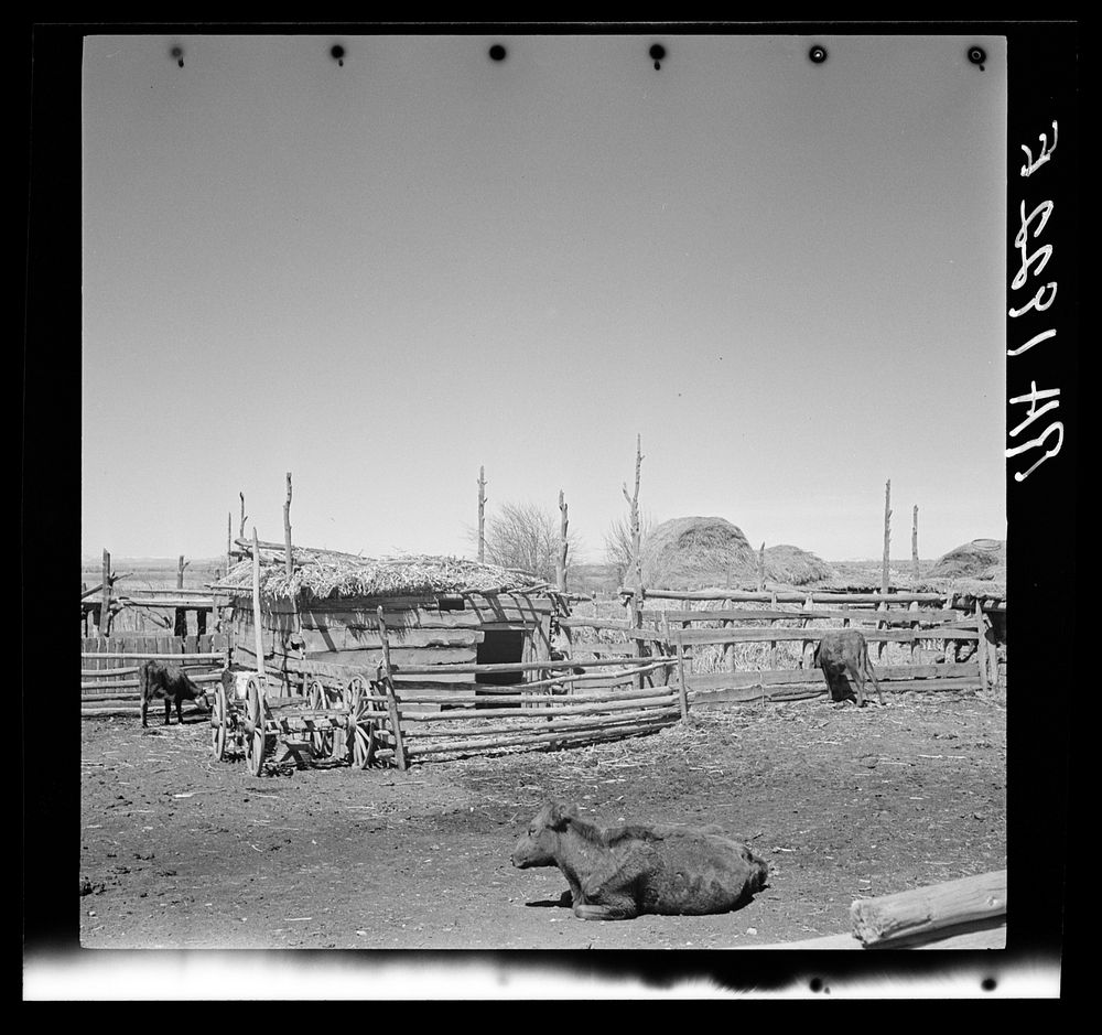 Corrals at the Taos Pueblo, New Mexico. Sourced from the Library of Congress.