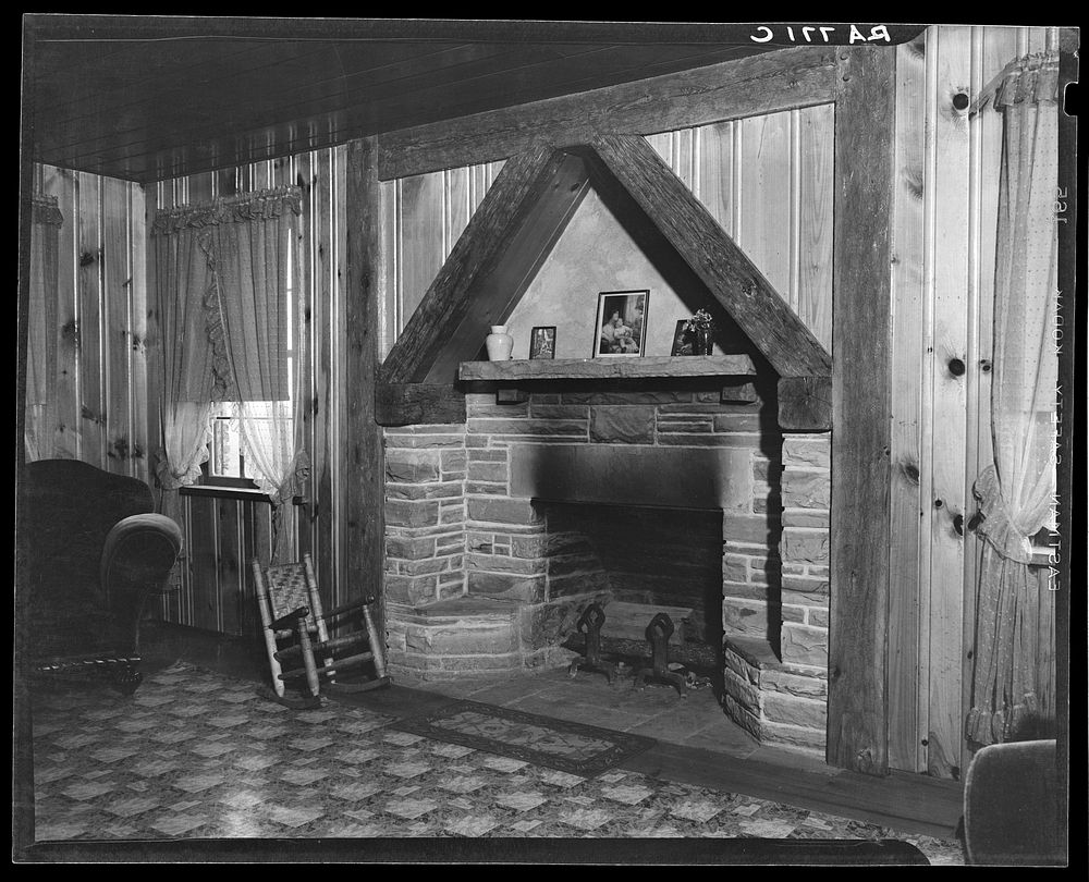 Interior of house at Crossville, Tennessee. Cumberland Homesteads. Sourced from the Library of Congress.