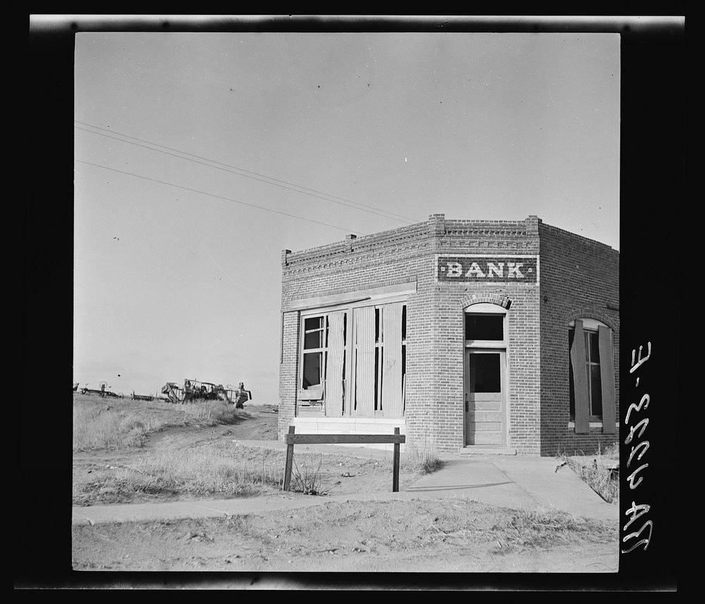 Bank that failed. Kansas. Sourced from the Library of Congress.