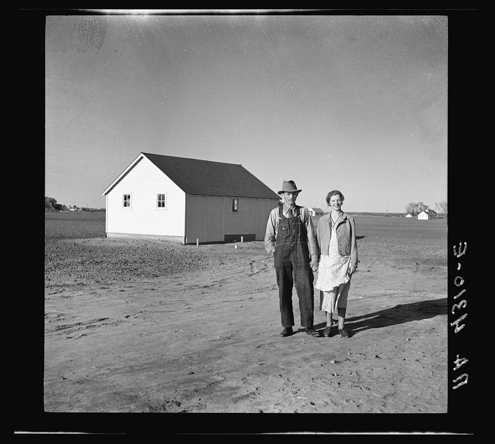 A resettled young couple. Douglas County Farmsteads, Nebraska. Sourced from the Library of Congress.