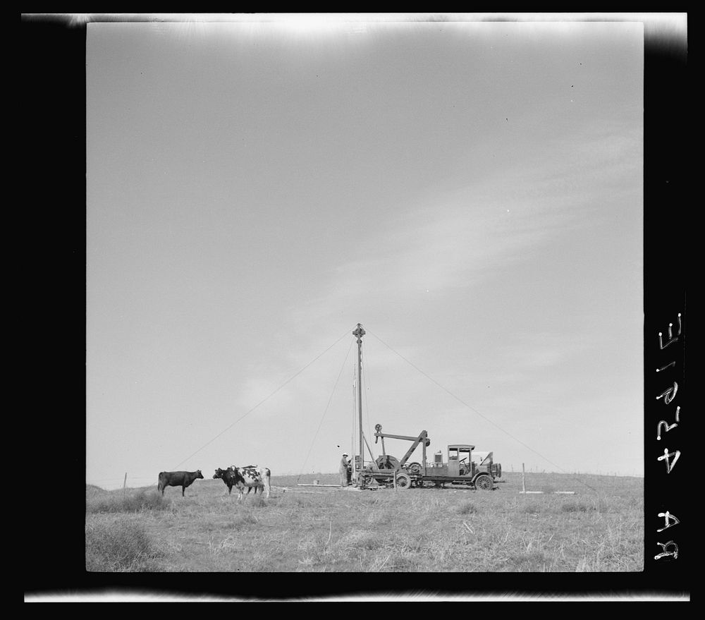 Digging well for watering stock. Loup City Farmsteads, Nebraska. Sourced from the Library of Congress.