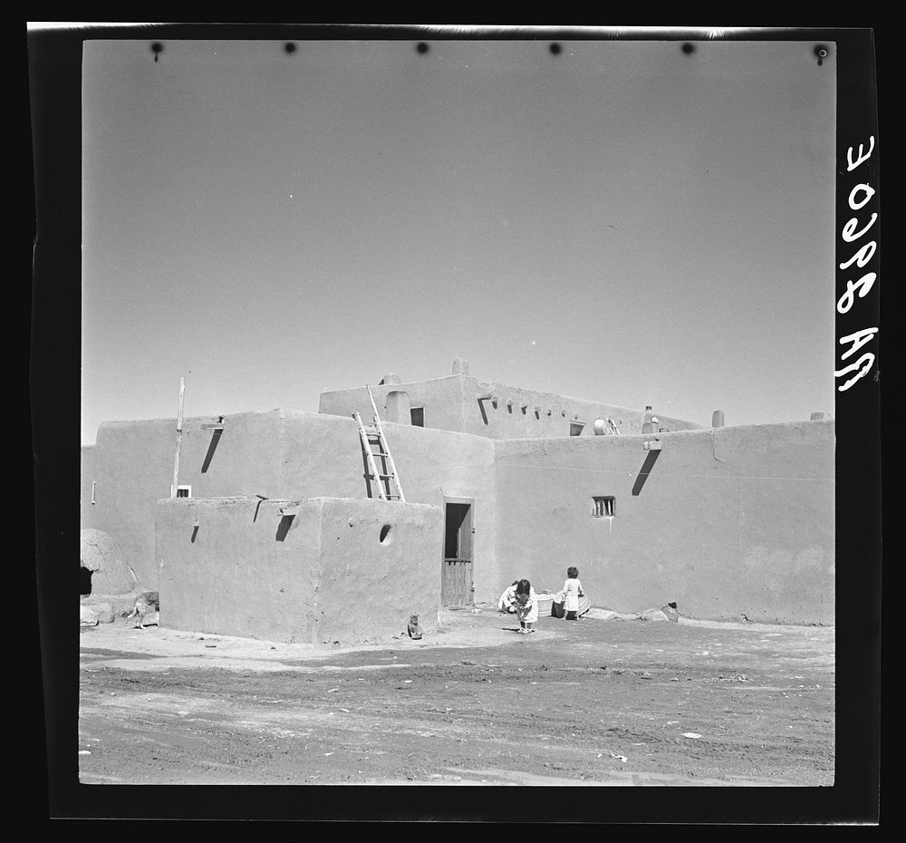 Taos Pueblo, New Mexico. Sourced from the Library of Congress.