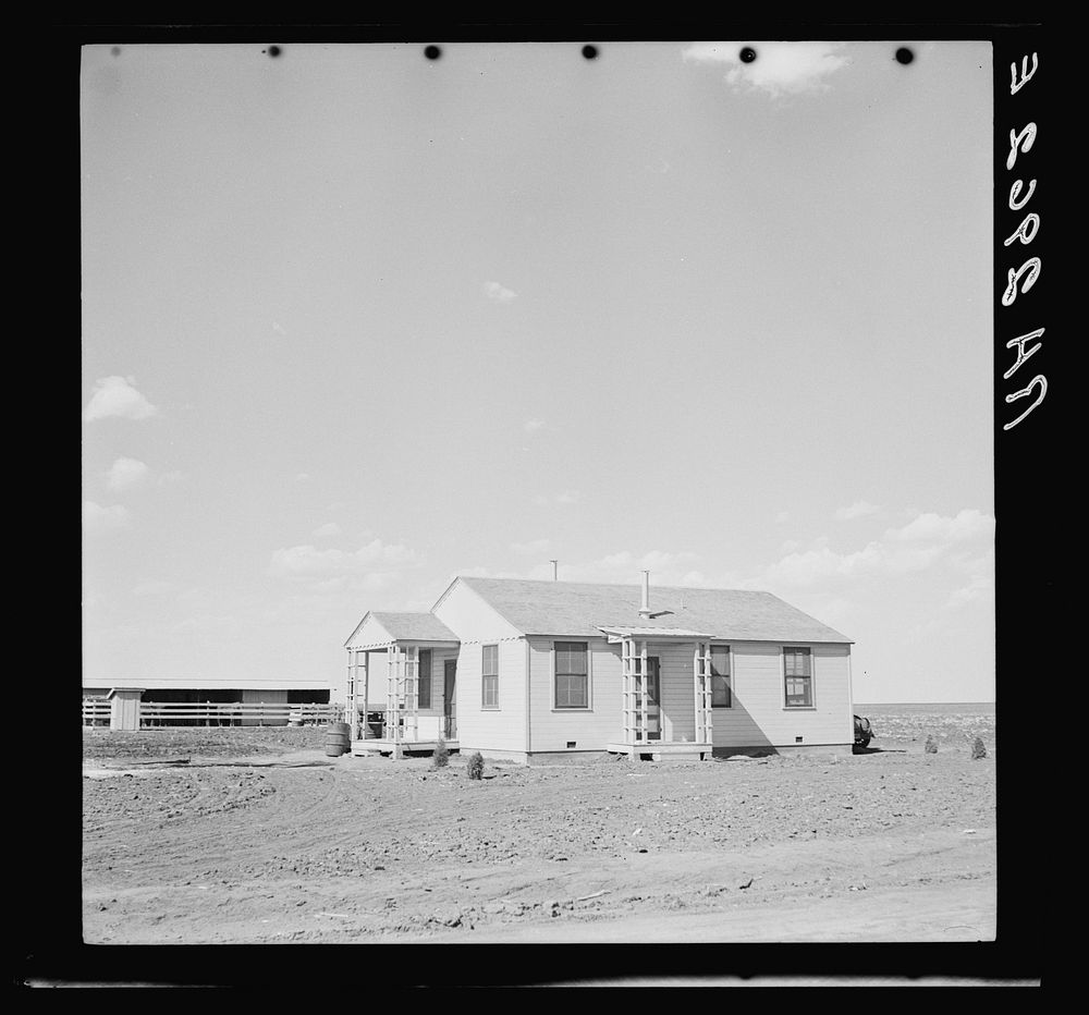One of the thirty-three new houses. Ropesville rural community, Texas. Sourced from the Library of Congress.