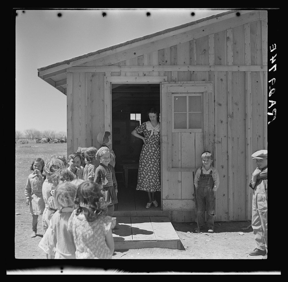 Temporary schoolhouse. Bosque Farms, New Free Photo rawpixel
