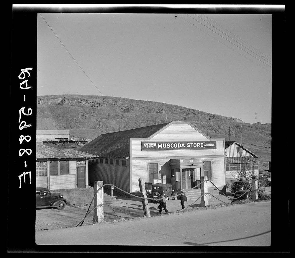 General store for iron ore miners. Muscoda, Alabama. Sourced from the Library of Congress.
