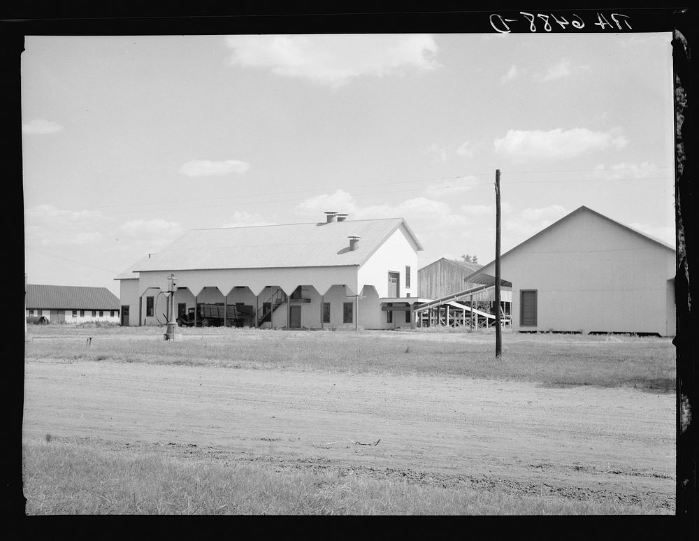 Barn at Sunflower plantation now under option by Resettlement Administration. Near Sunflower, Mississippi. This is one of…