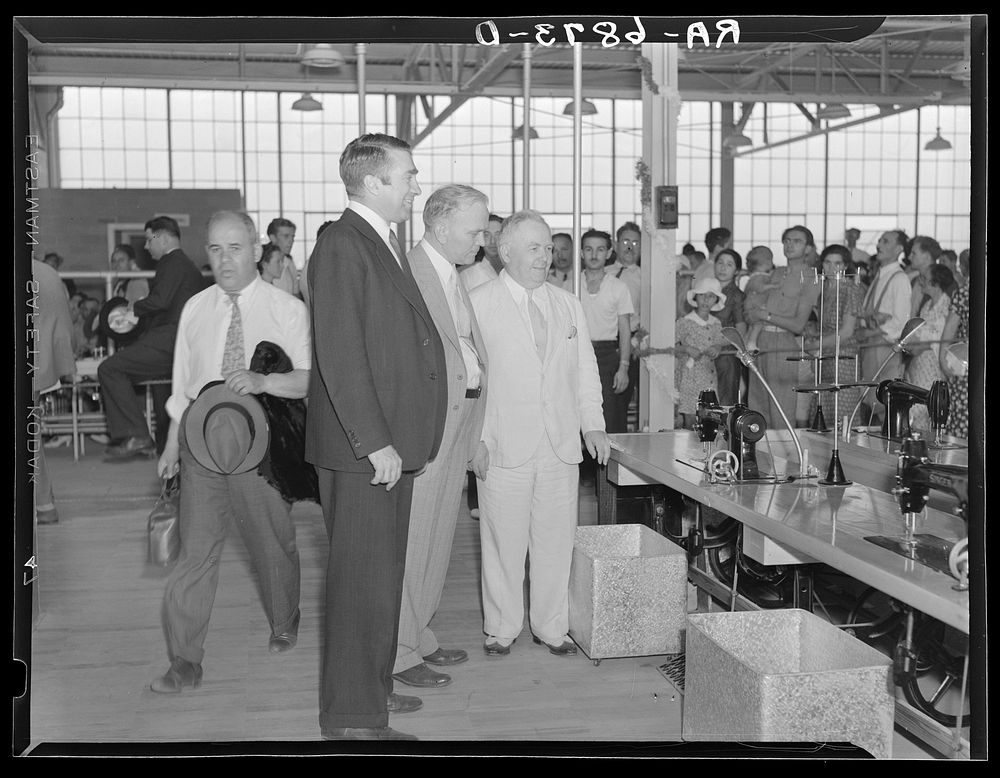 Opening of the garment factory. Hightstown, New Jersey. Sourced from the Library of Congress.