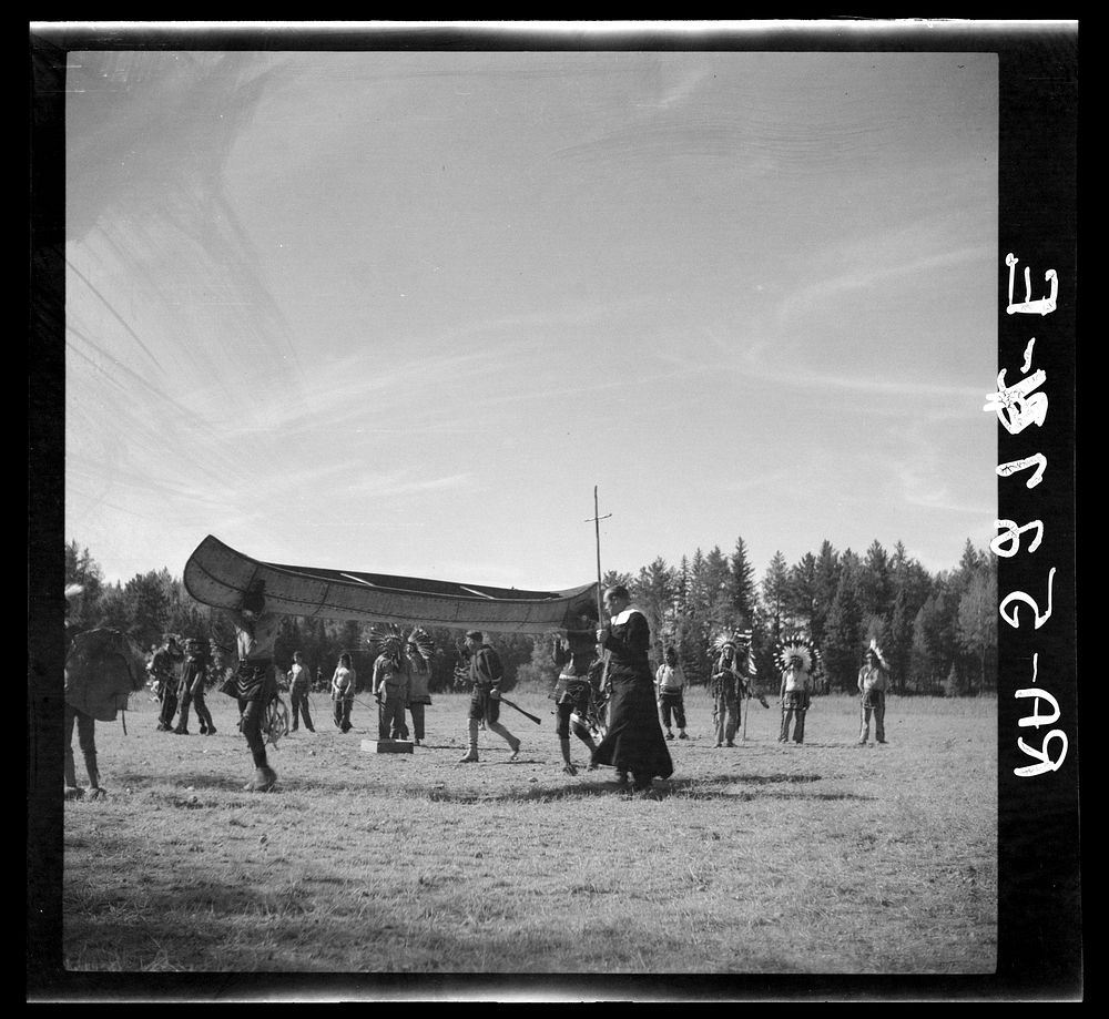 Indian pageant. Lake Itasca, Minnesota. Sourced from the Library of Congress.