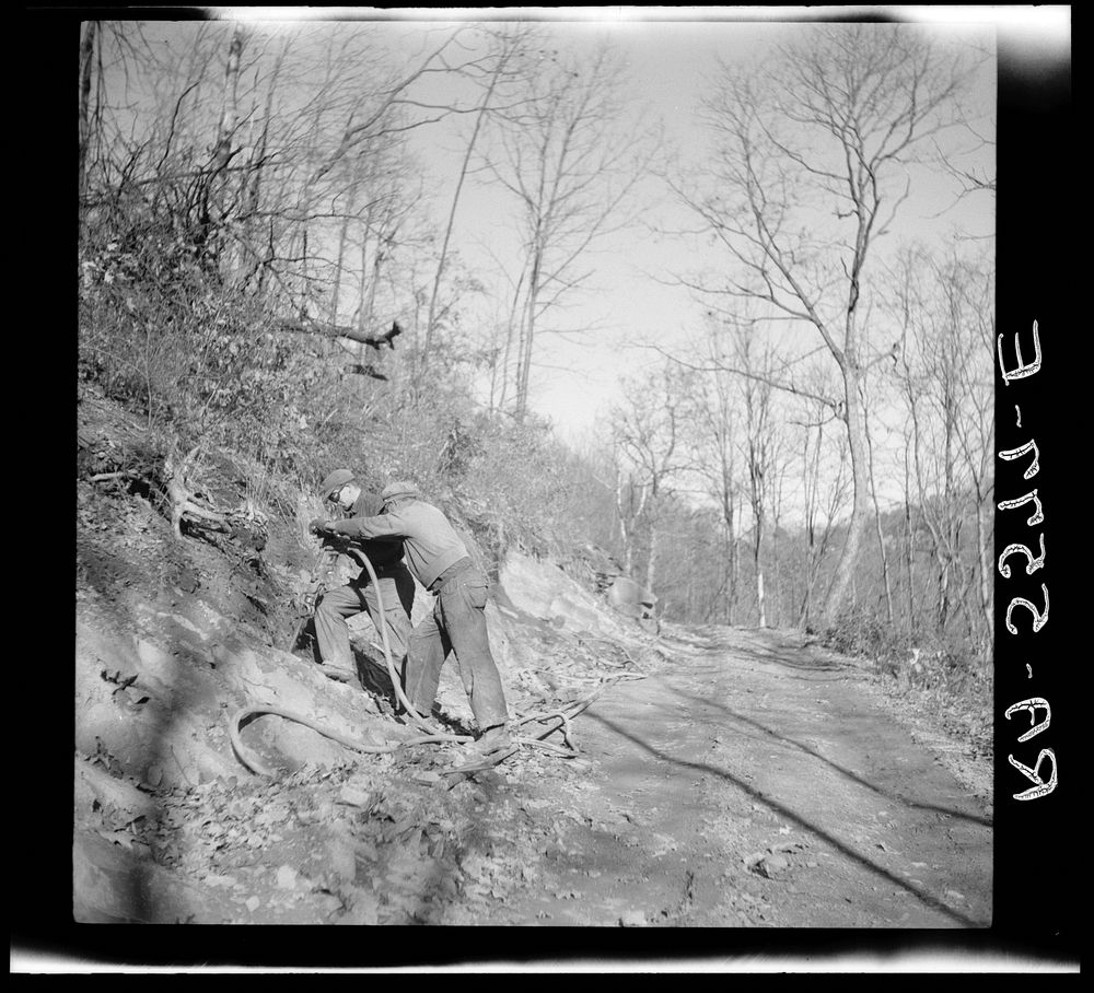 Road construction. Garrett County, Maryland. Sourced from the Library of Congress.