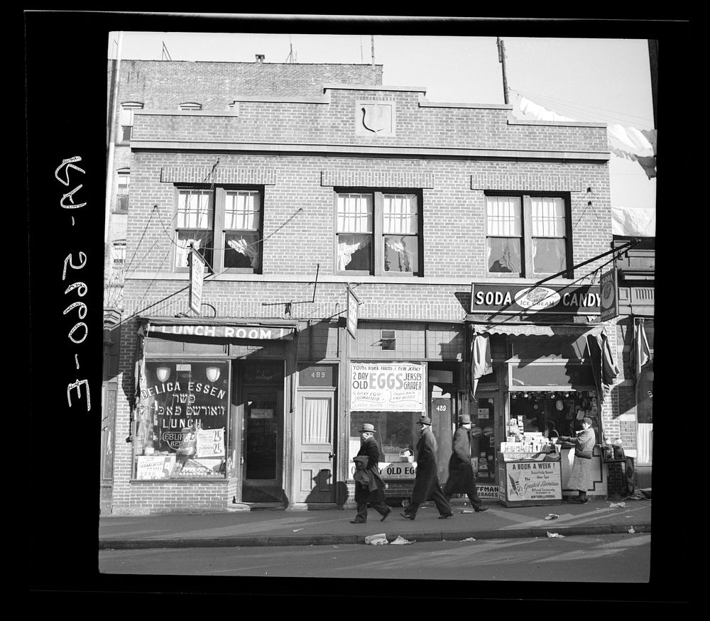 Store at which Mrs. Hotchfield does her shopping. Washington Avenue, the Bronx, New York. Sourced from the Library of…