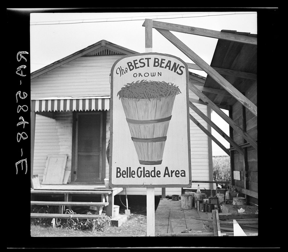 Sign in Belle Glade, Florida. Sourced from the Library of Congress.