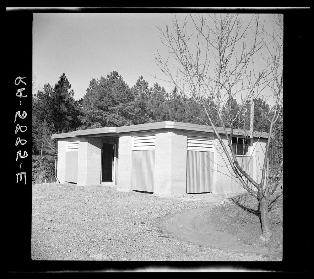 Barn constructed by rammed earth process. Gardendale, Alabama. Sourced from the Library of Congress.