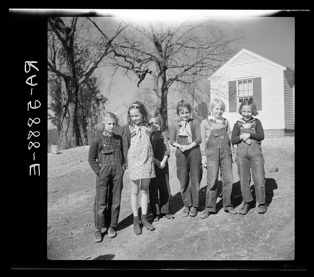 Some of the children who are now residents of the Palmerdale Homesteads, Alabama. Sourced from the Library of Congress.