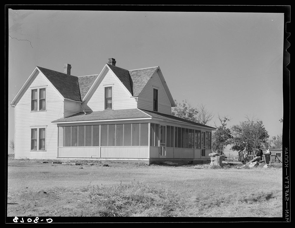 House on farm bought by Jack Gardinier under tenant purchase program. Ottawa County, Kansas. Sourced from the Library of…
