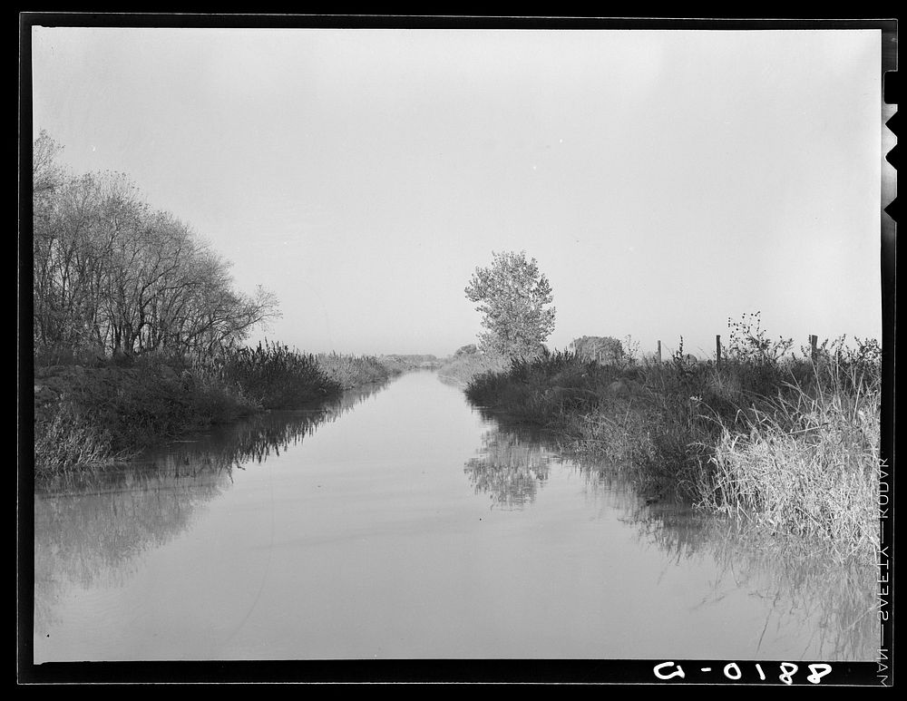 Irrigation ditch typical of western Nebraska. Sourced from the Library of Congress.