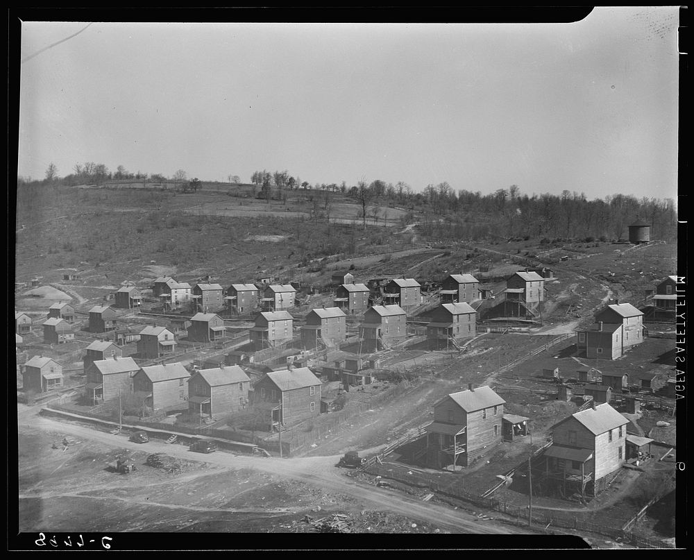 Company houses in coal town. Kempton, West Virginia. Sourced from the Library of Congress.