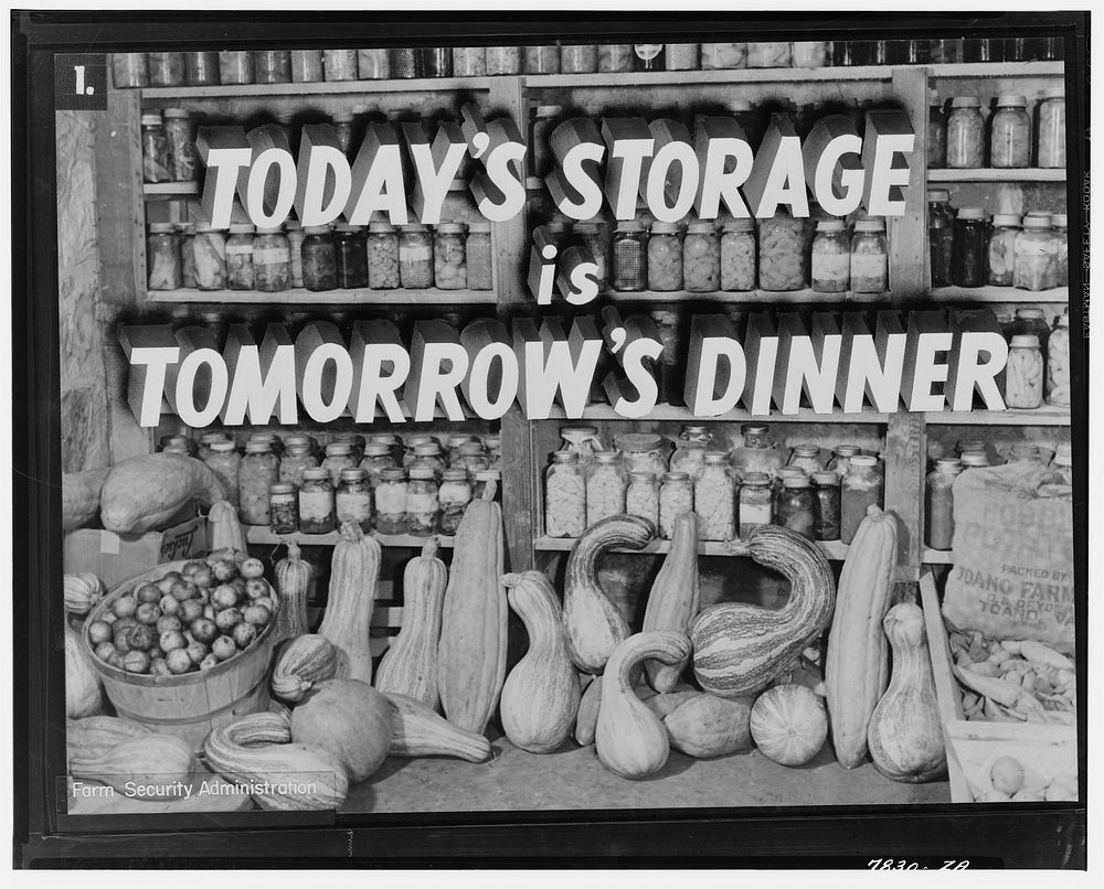 Today's storage is tomorrow's dinner. Sourced from the Library of Congress.