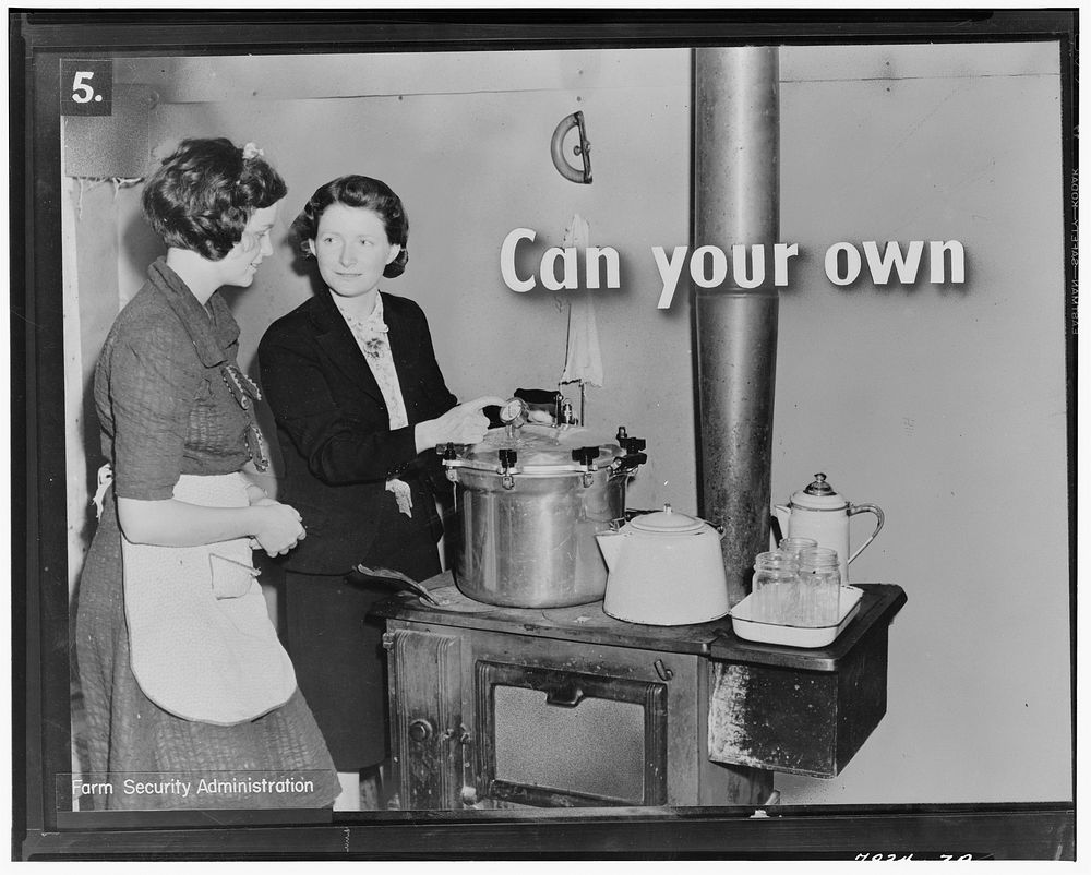 Canning is one way of "laying by for winter". Sourced from the Library of Congress.