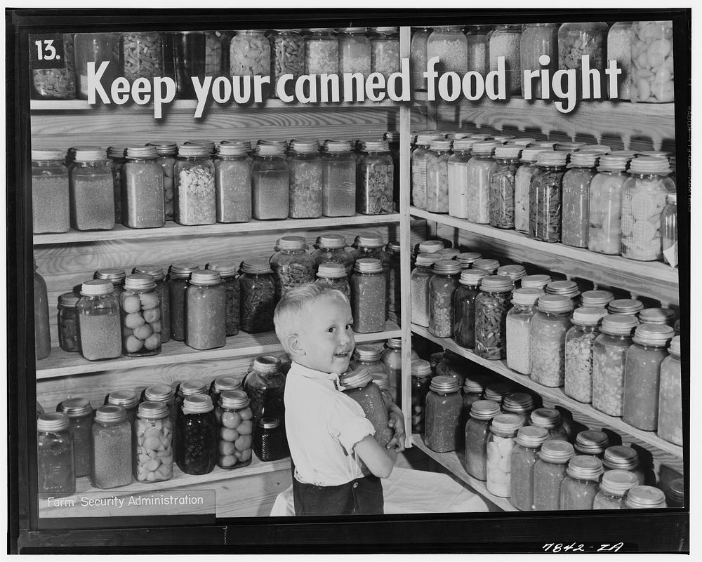 No hungry days ahead for this chap. His mother canned all the food her canning plan called for. His father built strong…