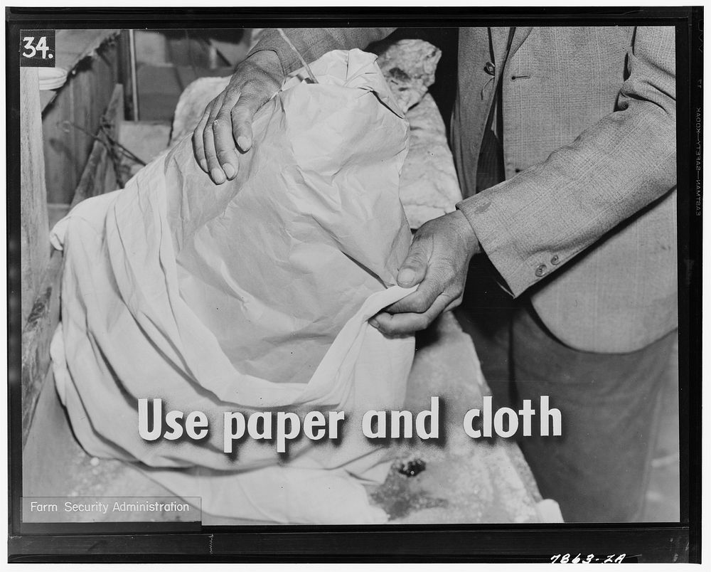 Then bag the meat with cloth. Sourced from the Library of Congress.