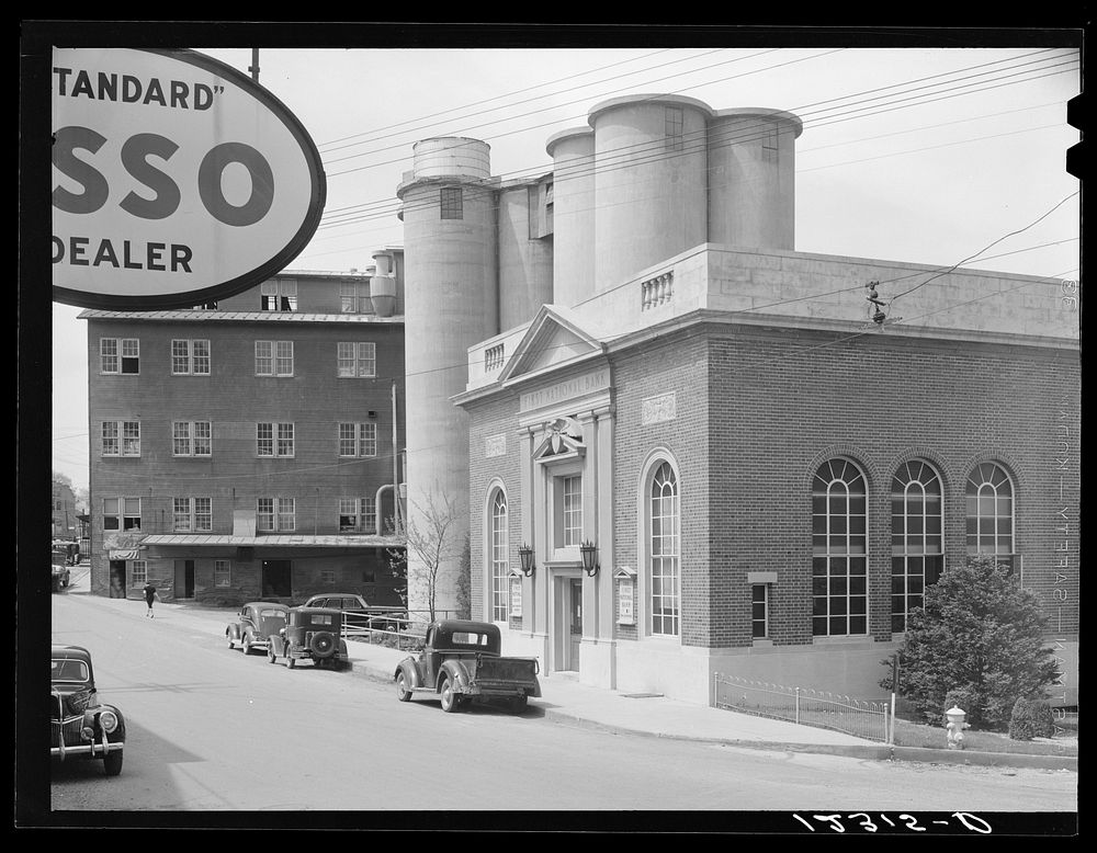 Bank and grain elevator. Waynesboro, Pennsylvania. Sourced from the Library of Congress.