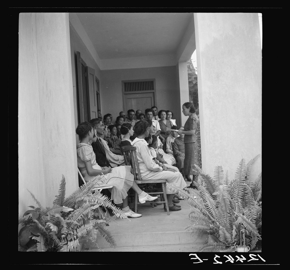 Class in maternal welfare. In a P.R.R.A. (Puerto Rico Resettlement Administration) health center. San Juan, Puerto Rico.…