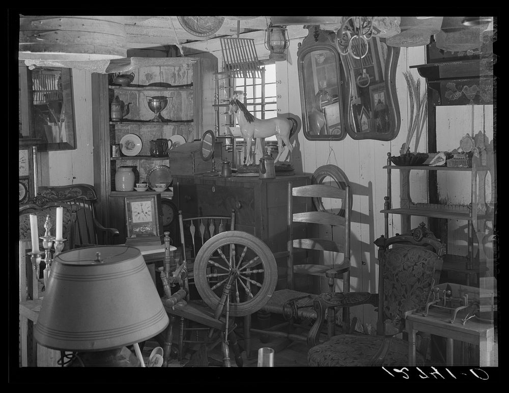 Antique shop in old barn near Canaan, Connecticut. Sourced from the Library of Congress.