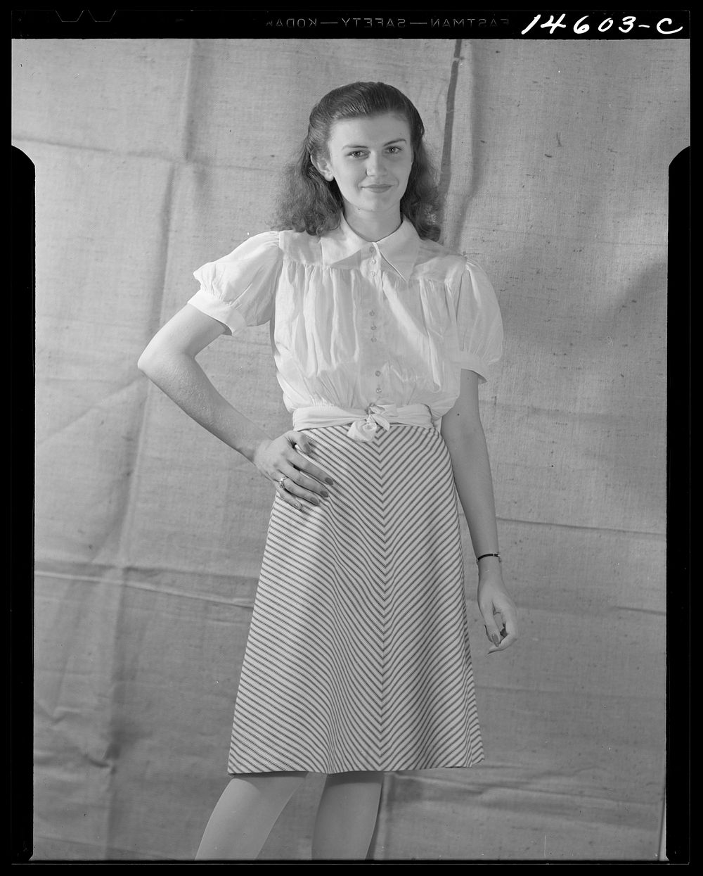 Washington, D.C. Modeling skirt and blouse worked out for a high school girl on a low income by graduate students of the…