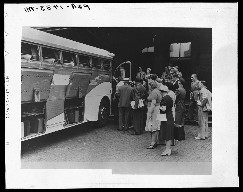 Greyhound bus station. Harrisburg, Pennsylvania. Sourced from the Library of Congress.