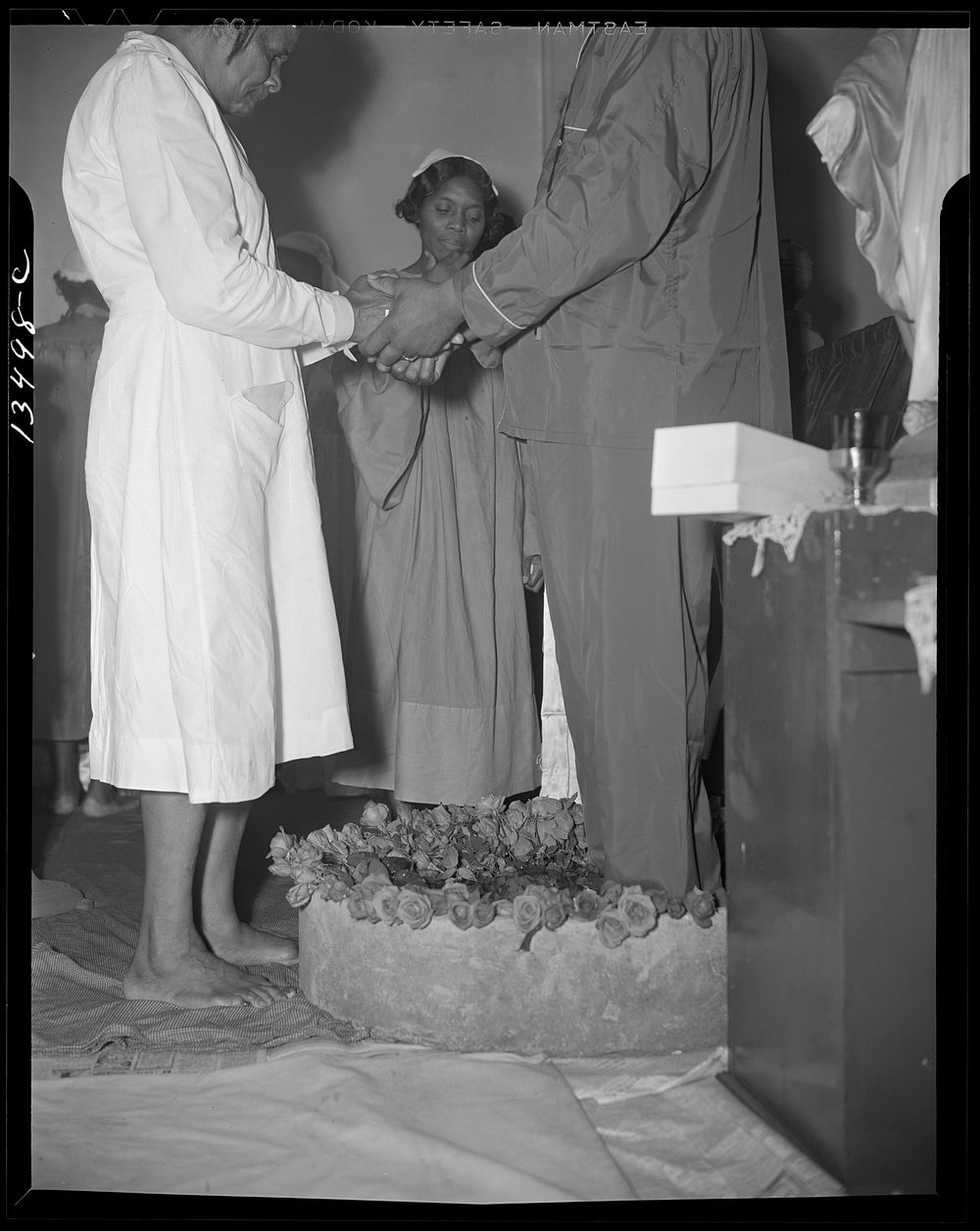 Washington, D.C. Reverend Vondell Gassaway, pastor of the St. Martin's Spiritual Church, giving the final blessing and a…