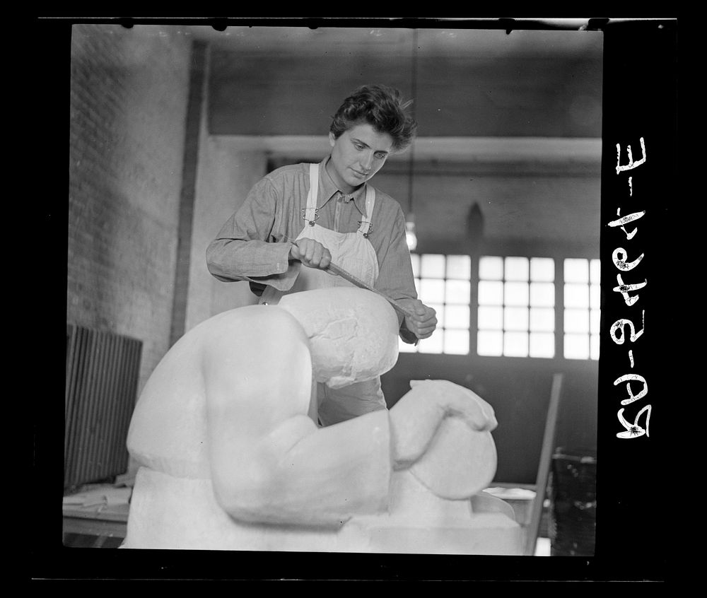 [Untitled photo, possibly related to: Sculpturing. Special Skills Division, Washington, D.C.]. Sourced from the Library of…