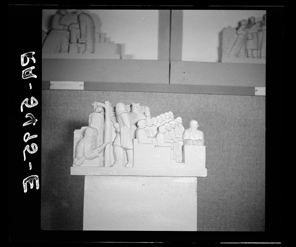 [Untitled photo, possibly related to: Statue at Special Skills Division, Resettlement Administration]. Sourced from the…