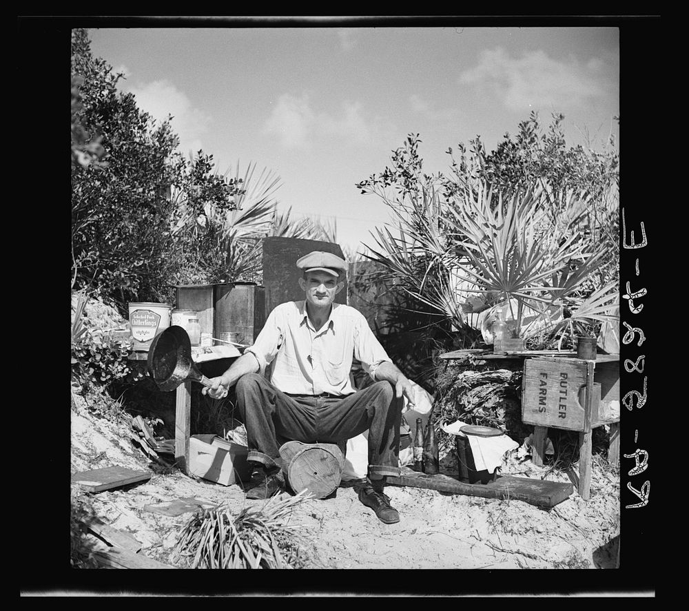 [Untitled photo, possibly related to: "Jungle George" of Deerfield, Florida. He works in the packing plant and lives in the…