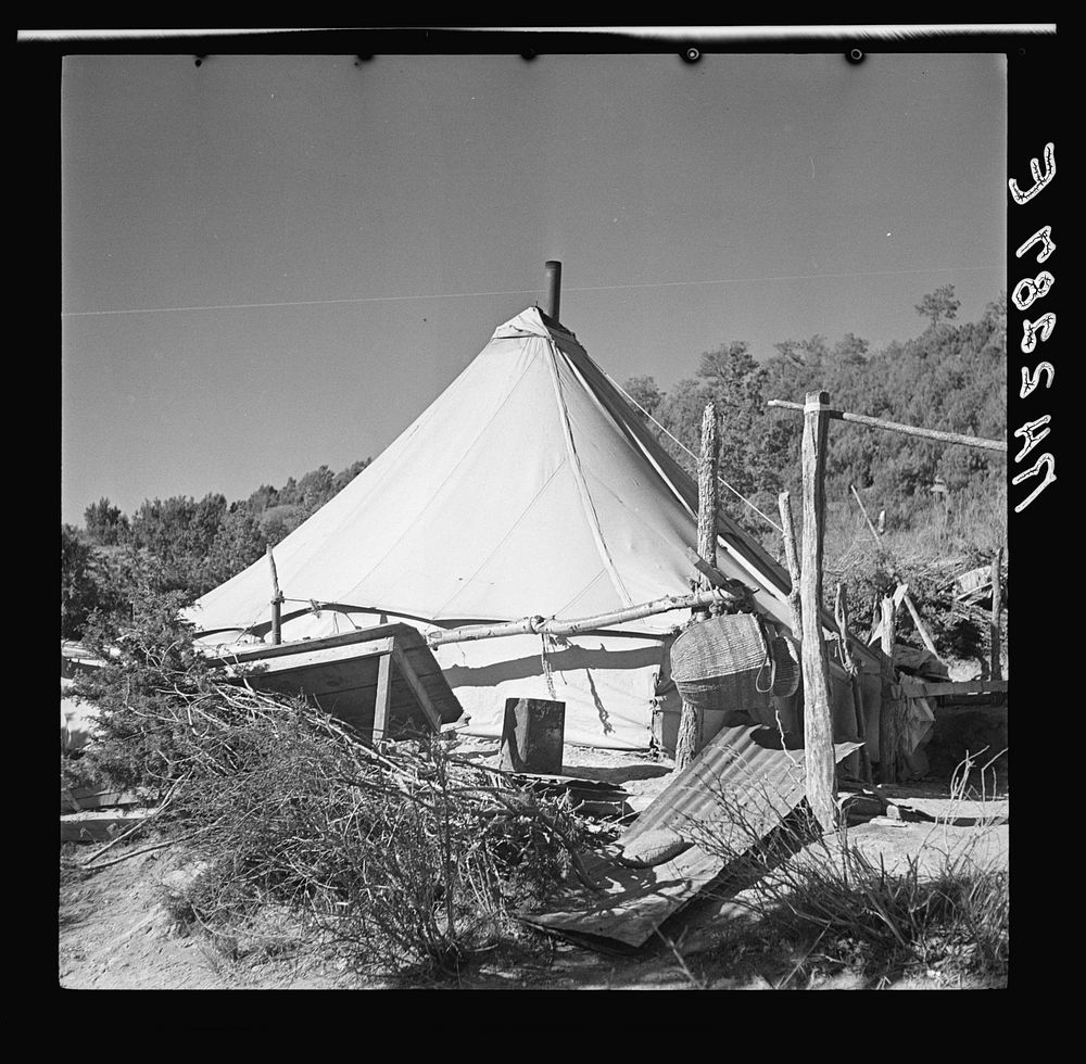 [Untitled photo, possibly related to: Some of the houses and tents inhabited by the Indians. Mescalero Reservation, New…