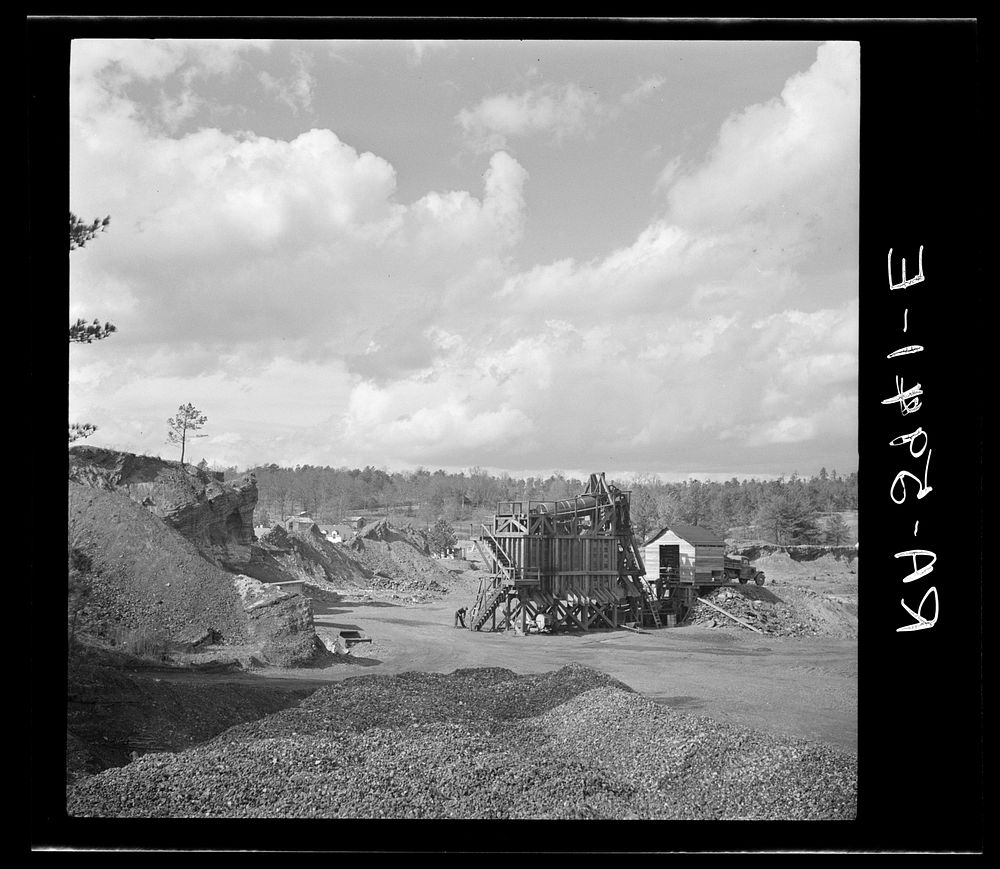 [Untitled photo, possibly related to: Slagheap being used as construction material at Slagheap Village, Alabama]. Sourced…