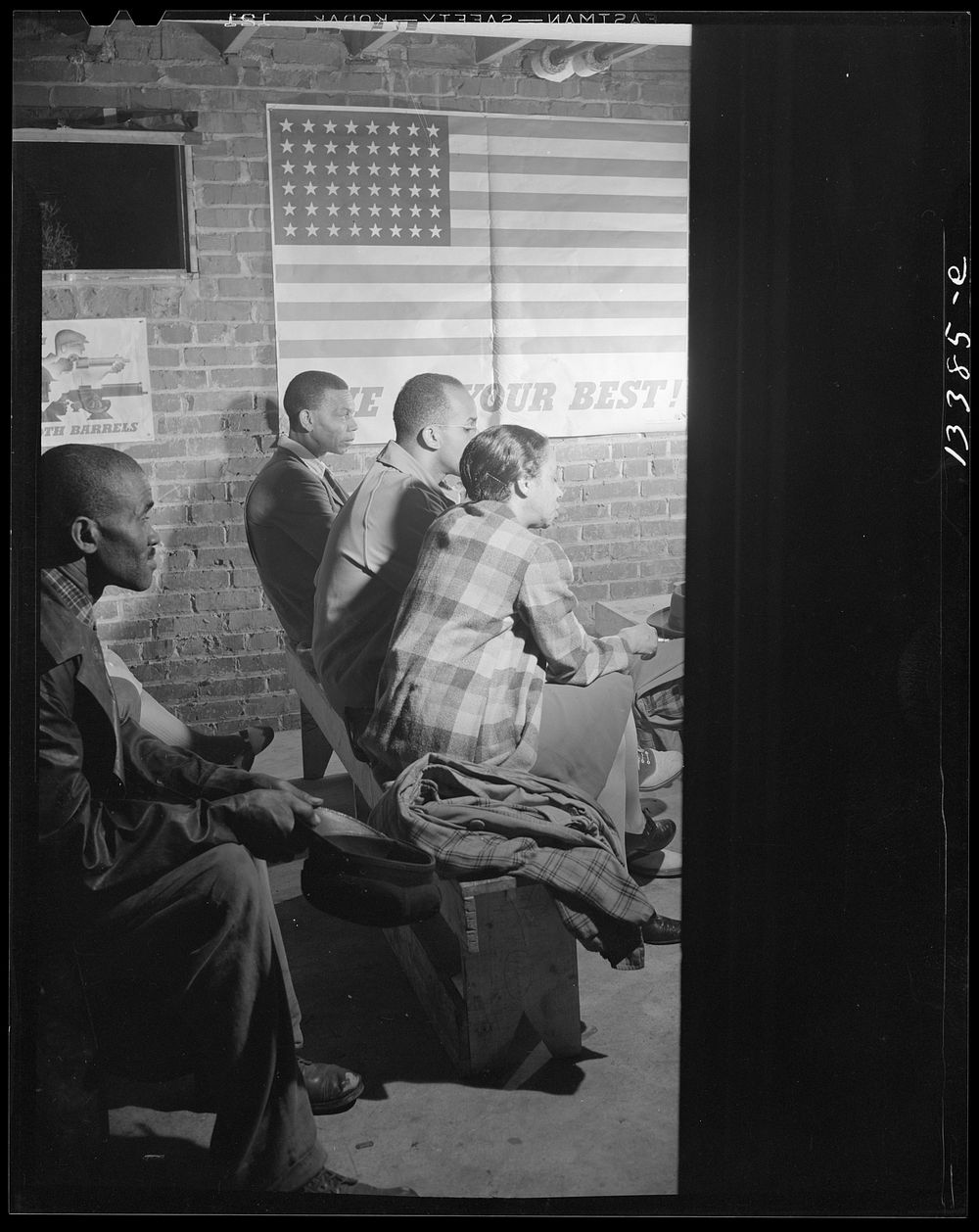 [Untitled photo, possibly related to: Washington, D.C. Air raid wardens' meeting in zone nine, Southwest area. Elmer House…