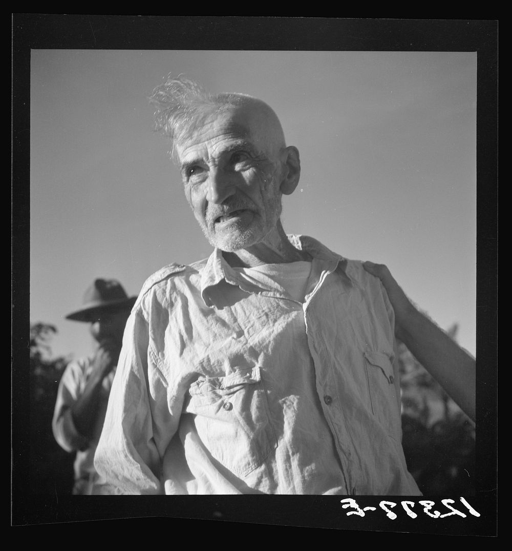 [Untitled photo, possibly related to: Old "Jibaro," patriarch of a clan of twenty-one tobacco hill farmers. Puerto Rico].…