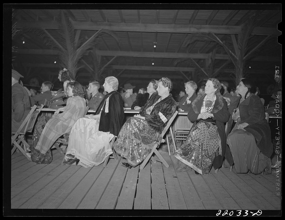 Brownsville, Texas. Charro Days fiesta. USO (United Services Organization) chaperones at dance for enlisted men. El Rancho…