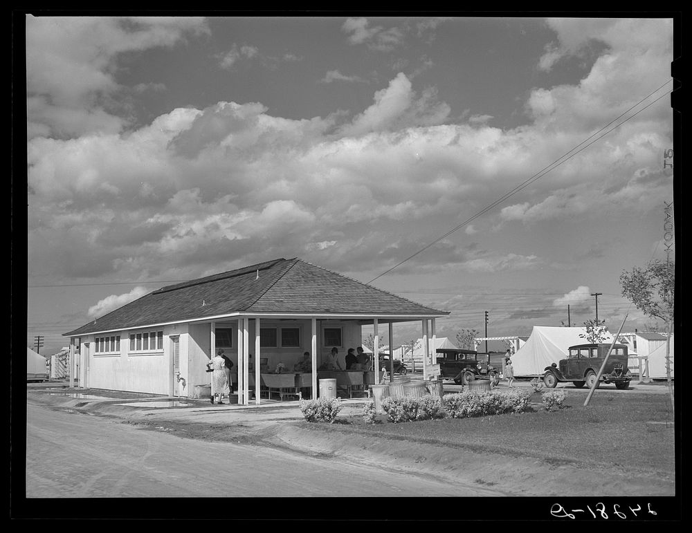Utility house. Shafter migrant camp. Shafter, California. Sourced from the Library of Congress.