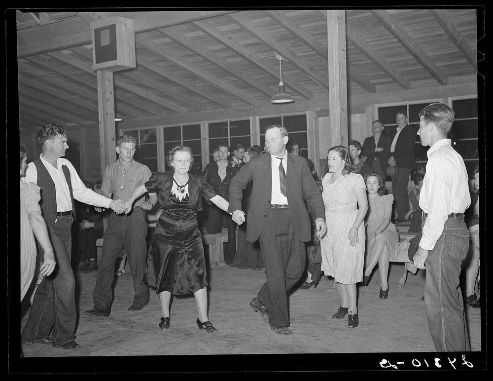 Saturday night dance. Tulare migrant camp. Visalia, California. Sourced from the Library of Congress.