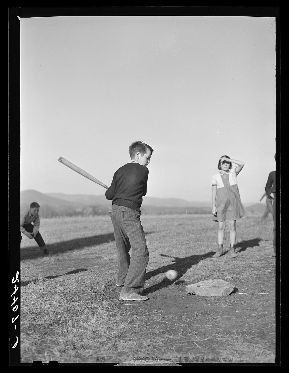 [Untitled photo, possibly related to: Baseball game, homestead school. Dailey, West Virginia]. Sourced from the Library of…
