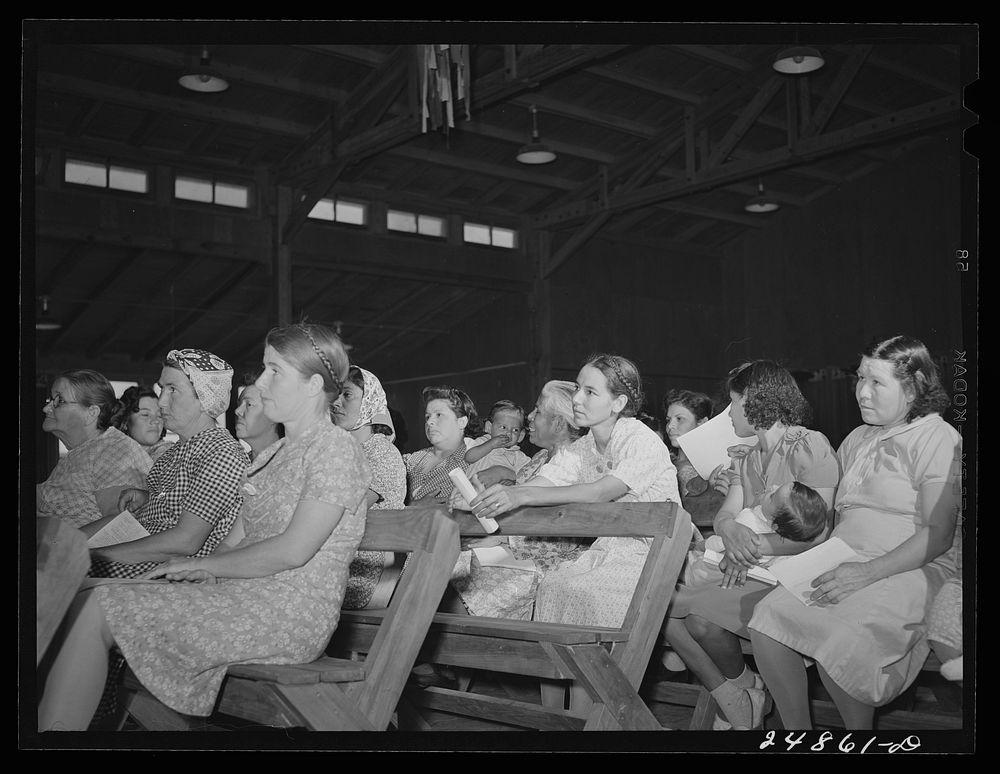 Health and sanitation committee meeting. FSA (Farm Security Administration) camp, Robstown, Texas. Sourced from the Library…