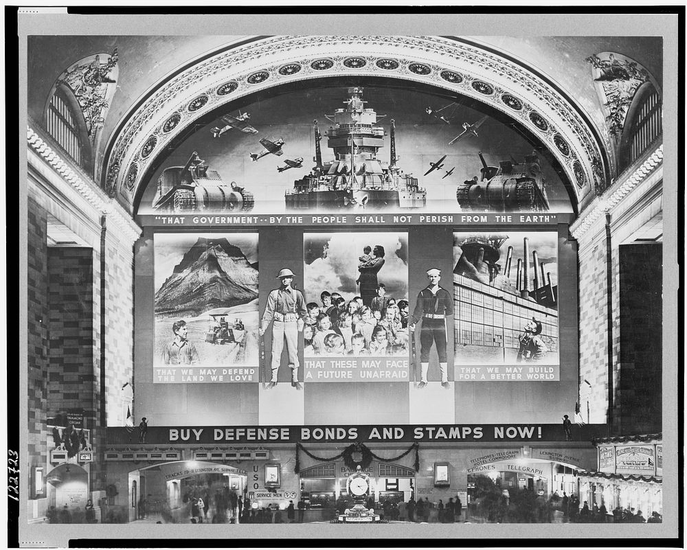 War bond mural, Grand Central Station, New York, New York. Sourced from the Library of Congress.