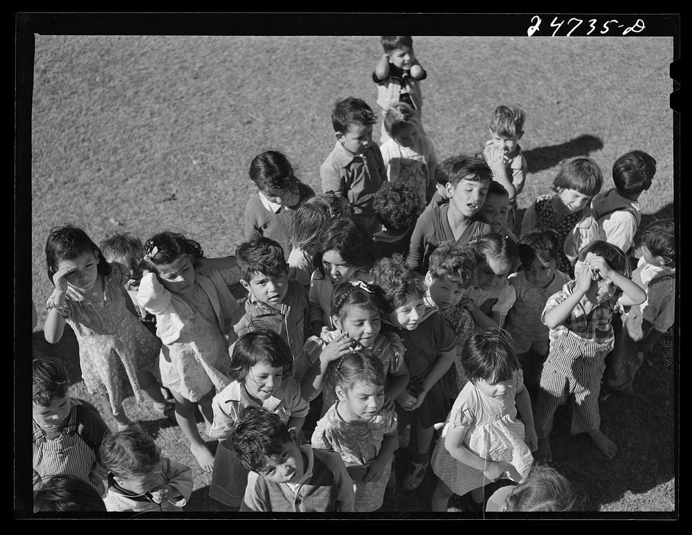 Robstown, Texas. FSA (Farm Security Administration) migratory workers' camp. Nursery school children. Sourced from the…