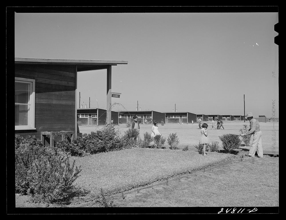Saturday afternoon. FSA (Farm Security Administration) camp, Robstown, Texas. Sourced from the Library of Congress.